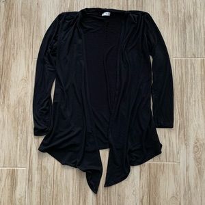 Black waterfall open-front cardigan
